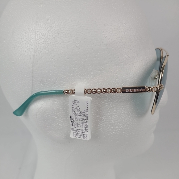 NEW GUESS GF0356 Women's Gold/Blue Pearl Aviator Fashion Sunglasses NWT - Picture 4 of 6